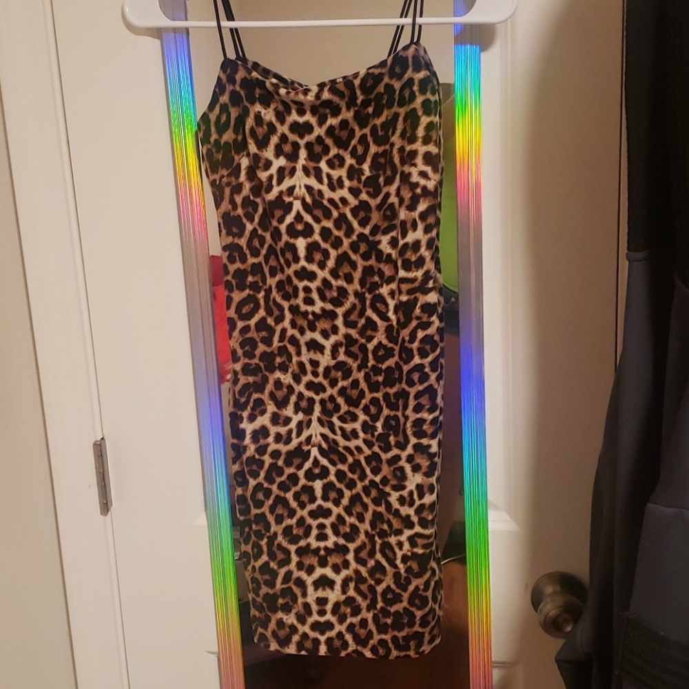 Form fitting cheetah print dress